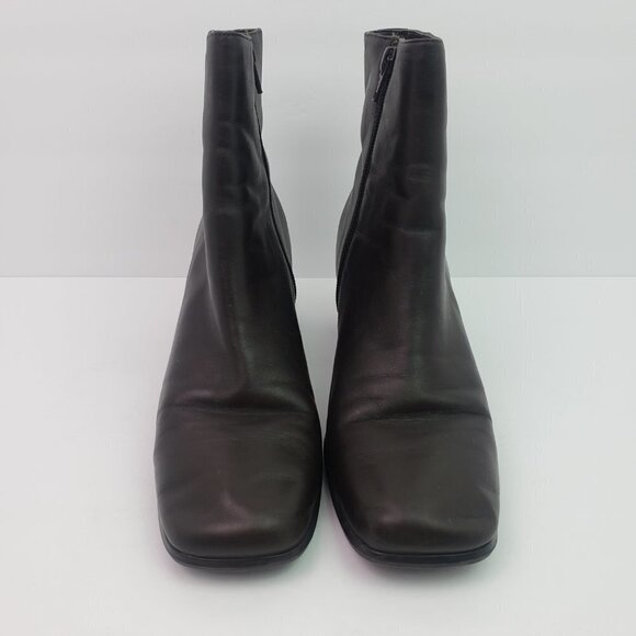 Laura Scott Justine Womens Size 8.5 Brown Leather Side Zip Ankle Booties Boots - Picture 5 of 14